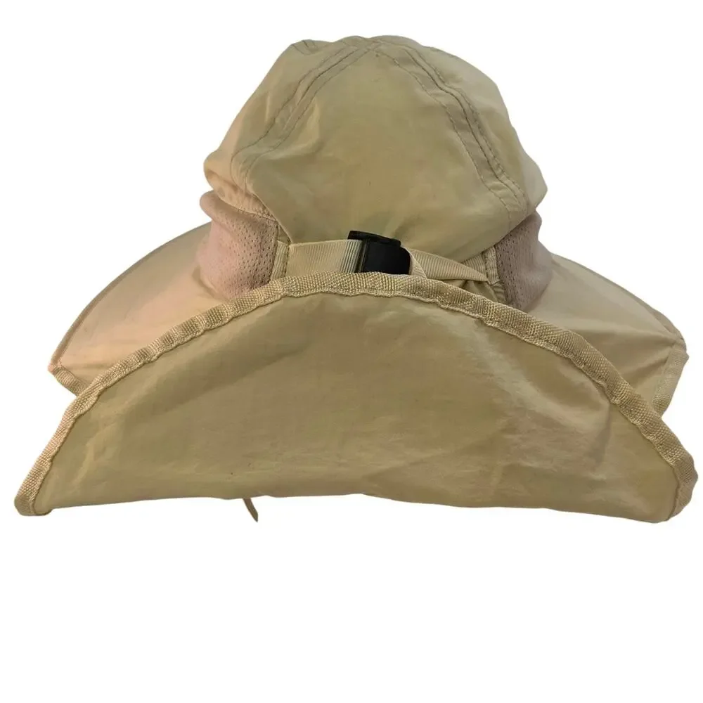 Sunhat Tan Wide Brim Sun Protection Safari Hat Neck flap UV Defense Vacation